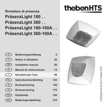 THEBEN compact passimo WH Istruzioni per l'uso | Manualzz