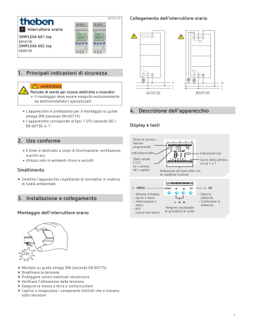 THEBEN SIMPLEXA 601 Top Istruzioni Per L'uso | Manualzz