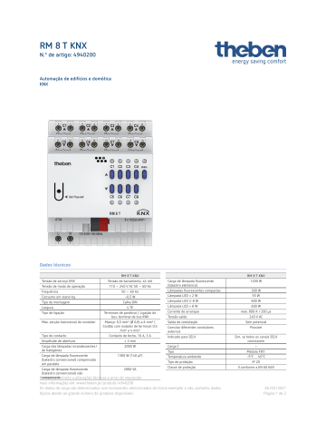 Theben 4940255 Actionneur de store / volet roulant JM 8 T KNX