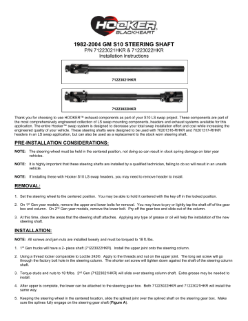 Hooker Headers 71223022HKR BlackHeart Steering Shaft, 82-93 S-10 - Foto 9
