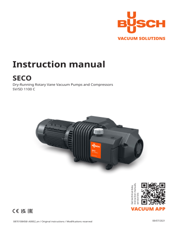 Busch Seco Sv B C Vacuum Pump Instruction Manual Manualzz