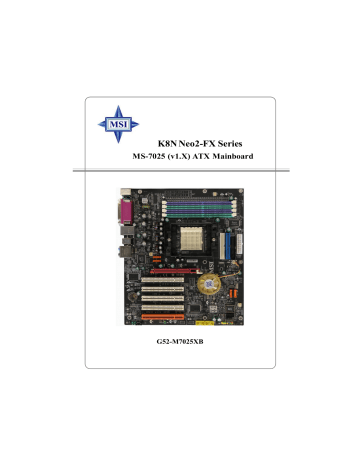 MSI MS-7025 K8N Neo2-FX Owner's Manual | Manualzz