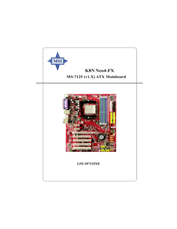 MSI MS-7125FX K8N Neo4-FX (PCB 1.0) Owner's Manual | Manualzz