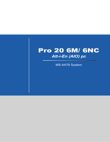MSI MS-AA78 Pro 20 6NC Brugervejledning | Manualzz
