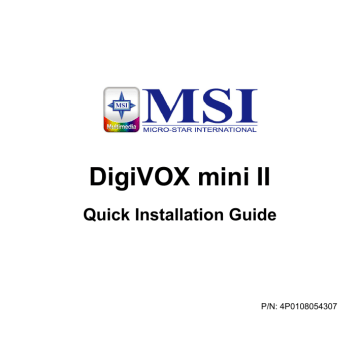 MSI  DIGIVOX mini II Quick guide | Manualzz