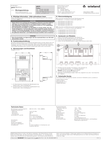 Wieland Gesis RM-PS B Montageanleitung | Manualzz