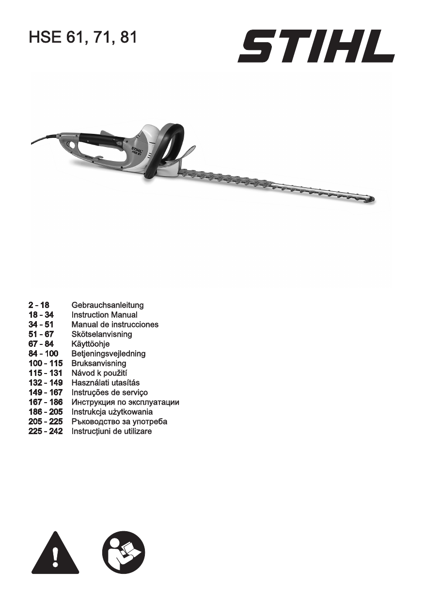 STIHL HSE 61, 71, 81 Instruction manual | Manualzz