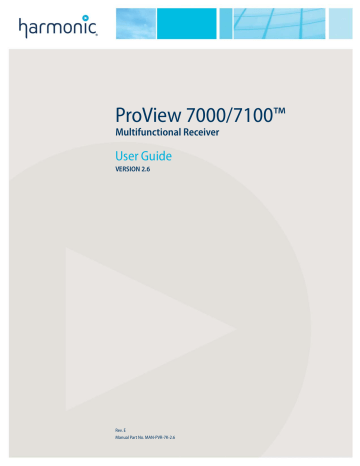 Harmonic ProView 7000, ProView 7100 User Manual | Manualzz