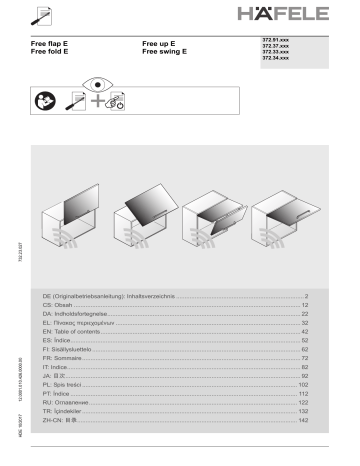 Hafele Free fold E, Free swing E Manual | Manualzz