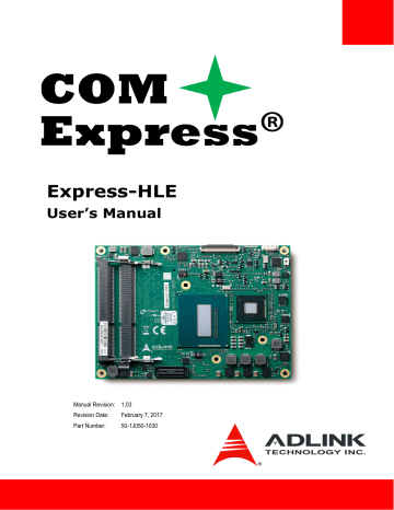 Adlink Express-HLE COM Express Basic Size Type 6 Module Owner's Manual | Manualzz