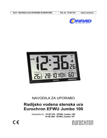 Eurochron EFWU Jumbo 100 Wall clock Navodilo za lastnika | Manualzz