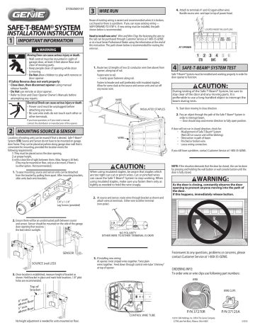 Genie SAFE-T-BEAM SYSTEM Installation Instruction | Manualzz