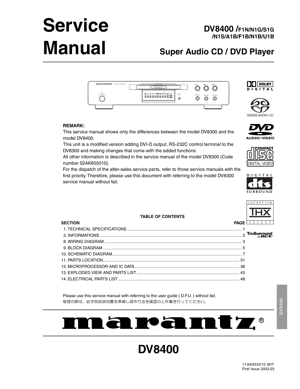 Marantz dv8400. Marantz dv8300. Fp232b мануал. DVD-плеер Marantz dv8400.