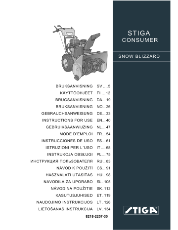 Stiga SNOW BLIZZARD Navodila za uporabo | Manualzz