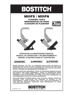 Bostitch MIIIFN - Owner's manual, User 