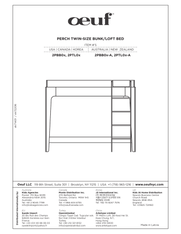 Oeuf Perch Twin-Size Loft Bed Assembly Instructions Manual | Manualzz