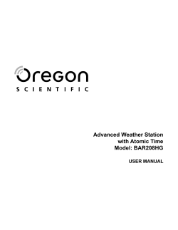 User manual Oregon Scientific BAR208HG (English - 9 pages)