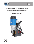 BDS MAB 100 K Original Operating Instructions