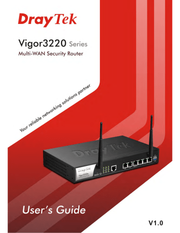 Draytek VIGOR3220 SERIES User Manual | Manualzz