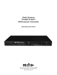 Radio Systems TR-6000 Operating Instructions Manual