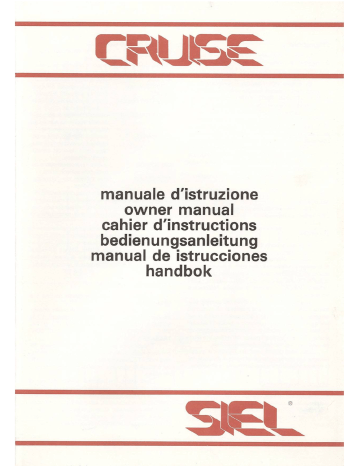 siel cruise service manual