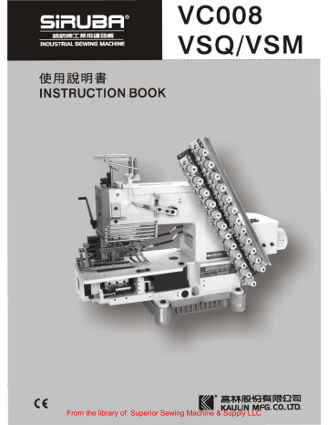 Siruba VC008 VSM, VC008 VSQ Instruction Book | Manualzz