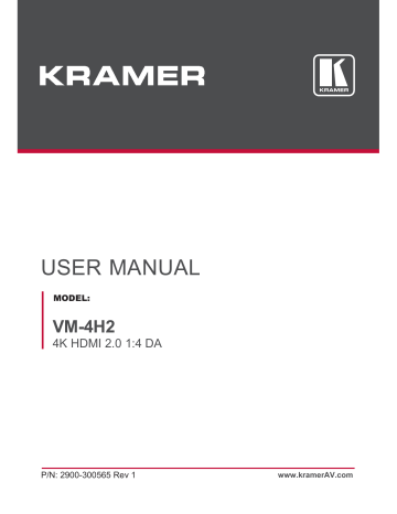 Kramer VM-2H2, VM-4H2 User Manual | Manualzz