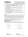 OptiPure QT-1 Installation, Operation &amp; Maintenance Manual
