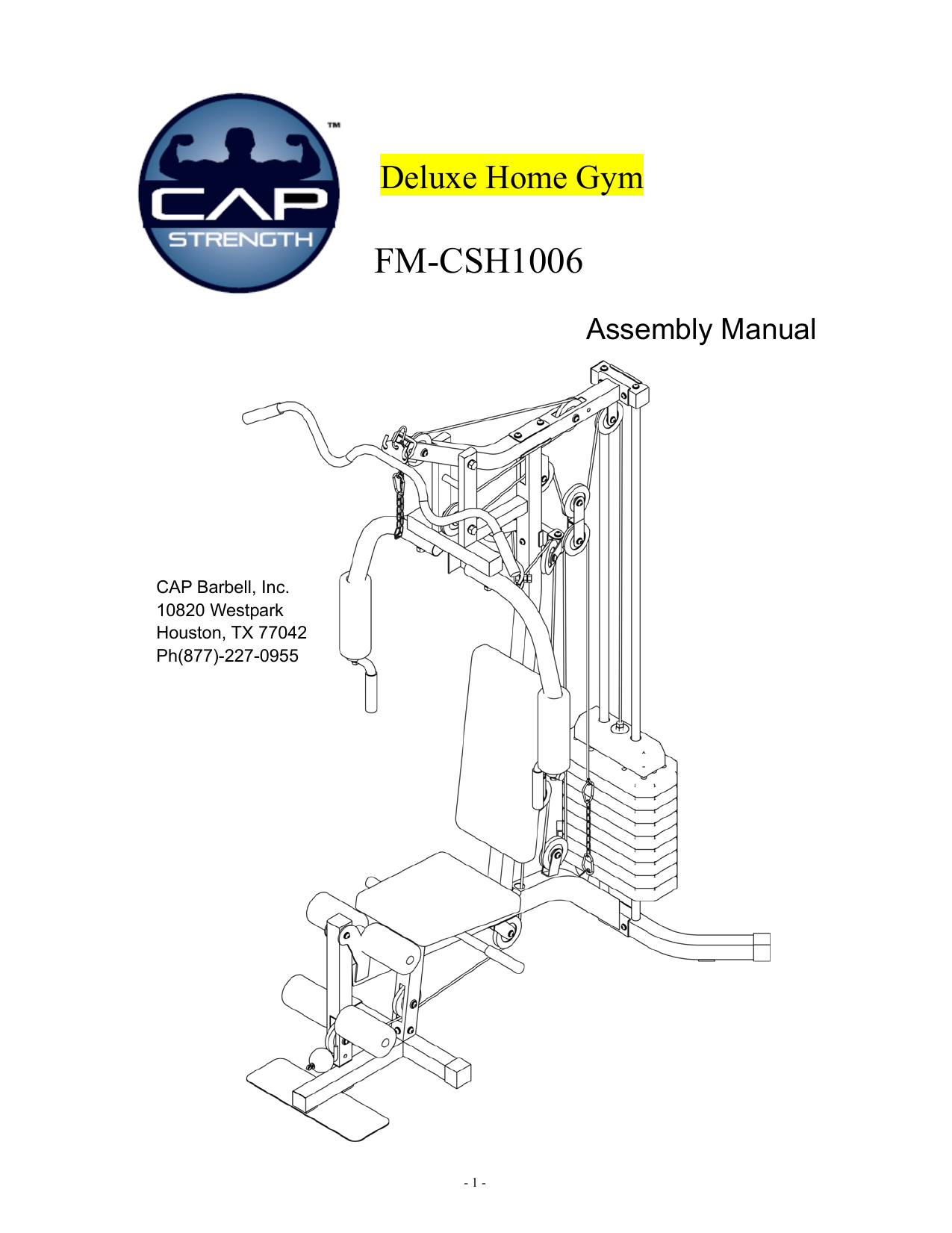 Cap Strength FM CSH1006 Assembly Manual Manualzz