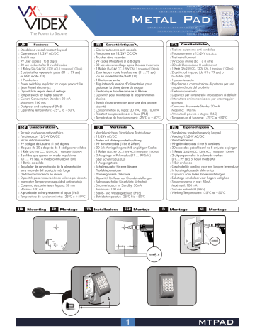 Videx MTPAD Manual | Manualzz