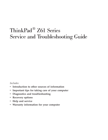 IBM ThinkPad Z61 Supplementary Manual | Manualzz