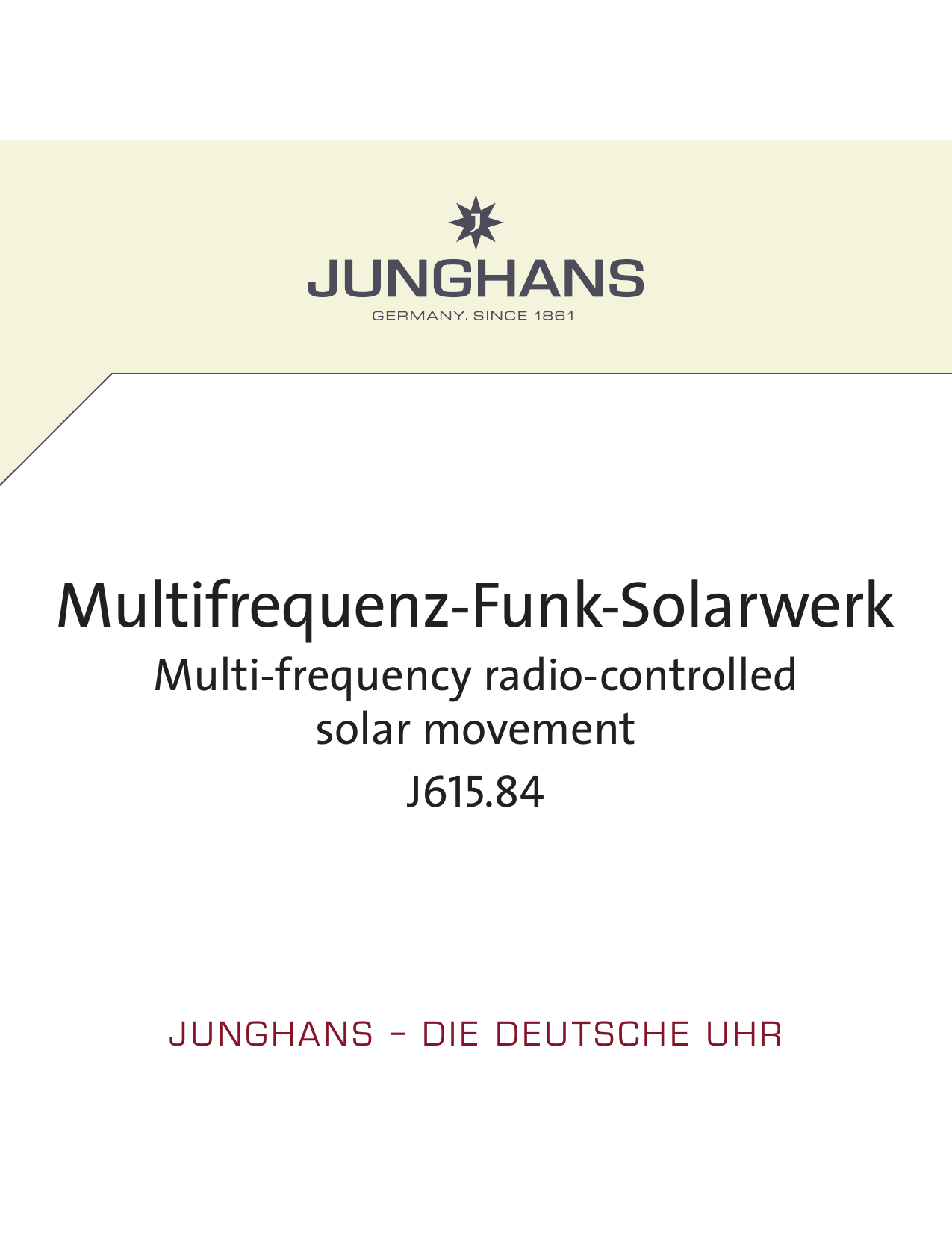 Junghans J615.84 User Manual Manualzz