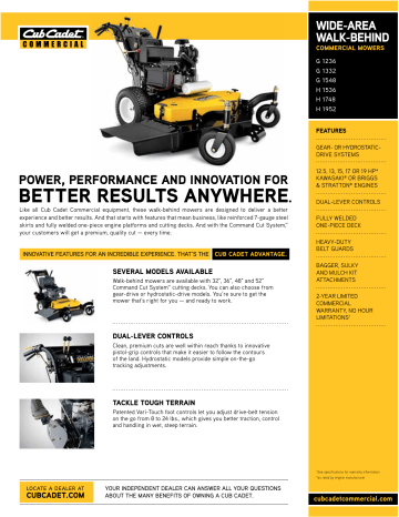 Cub Cadet H 1536 Brochure & Specs | Manualzz