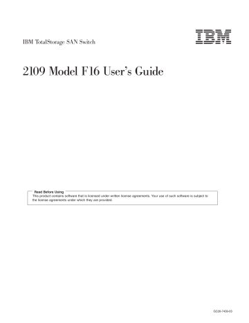 Managing the 2109 Model F. IBM F16 | Manualzz