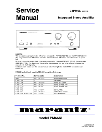 Marantz PM66KI Service Manual | Manualzz