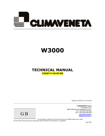 CLIMAVENETA W3000 compact Technical Manual | Manualzz