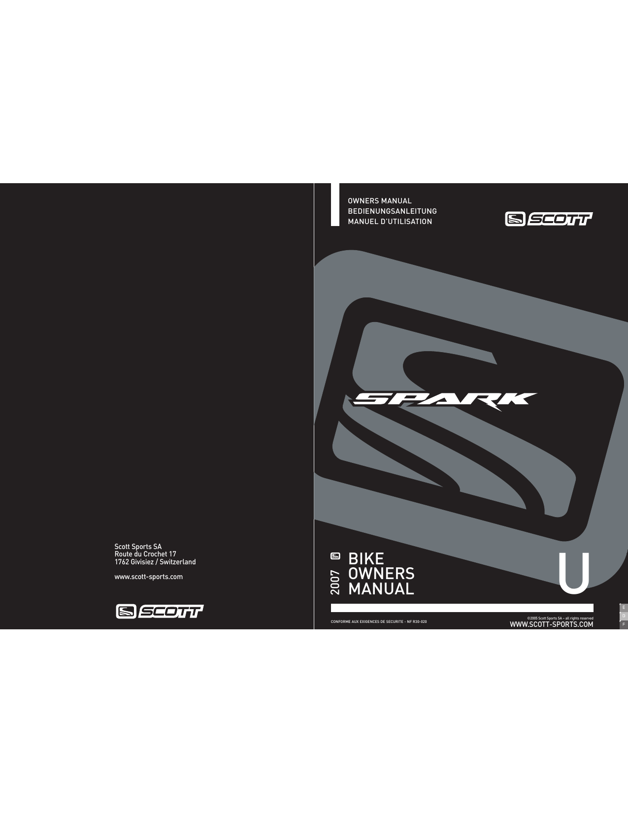 Scott SPARK Owner's Manual | Manualzz