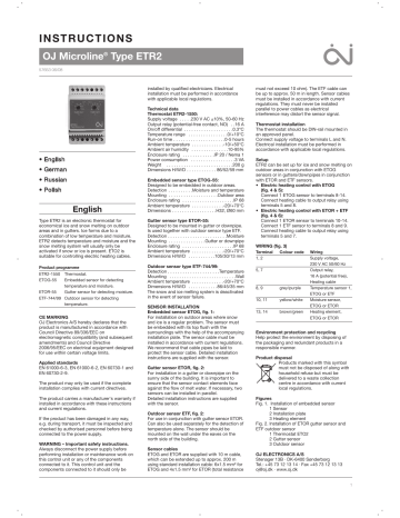 OJ Microline ETR2 Руководство пользователя | Manualzz