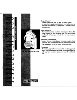 la Pavoni Espresso Inn - Owner's manual 