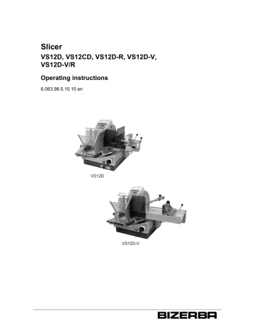 Bizerba VS12CD, VS12D, VS12D-R Operating Instructions Manual | Manualzz