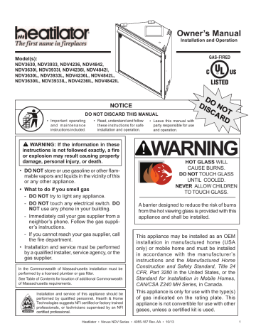 Heatilator Gas Fireplace Manual