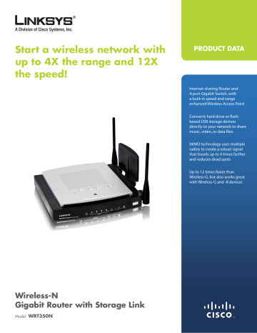 Linksys WRT350N - Wireless-N Gigabit Router Product Data | Manualzz