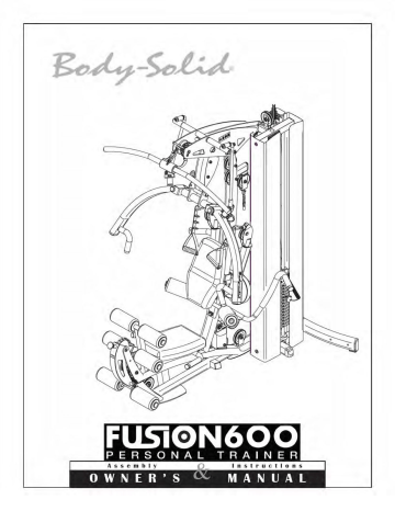 Body Solid Fusion 600 Owner's Manual | Manualzz
