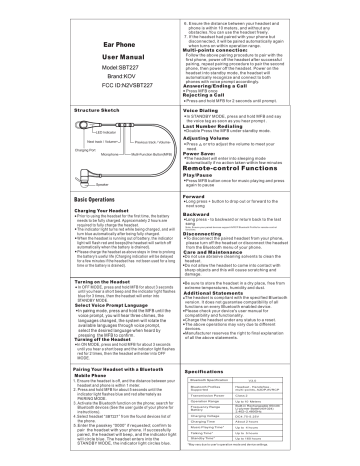 KOV SBT227 User Manual | Manualzz