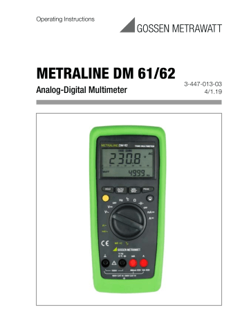 Gossen MetraWatt METRALINE DM 62 Operating Instructions Manual | Manualzz