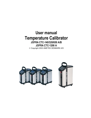 Ametek JOFRA 320 A, JOFRA 650 A, JOFRA 650 B User Manual | Manualzz