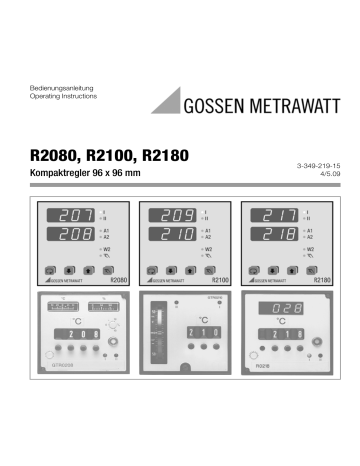 Gossen MetraWatt R2080 Bedienungsanleitung | Manualzz