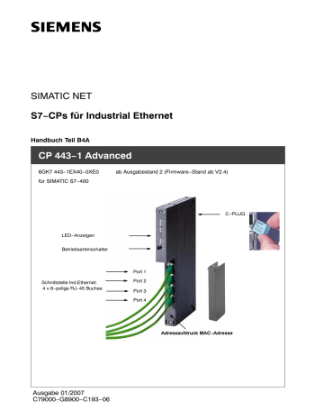 Siemens CP 443-1 Advanced Benutzerhandbuch | Manualzz