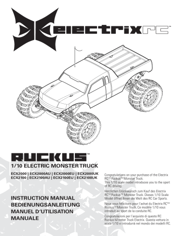 Speziﬁ kationen. Electrix RC Ruckus ECX2100AU, Ruckus ECX2000UK, Ruckus ...