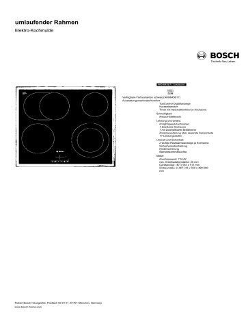 Bosch nkn645b17 подключение без духового шкафа